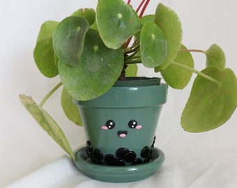 Boba Tea Plant Pot | Matcha Green Tea Clay Planter Pot | Cute 4 Inch Plant Pot | Perfect Gift for Plant Lovers