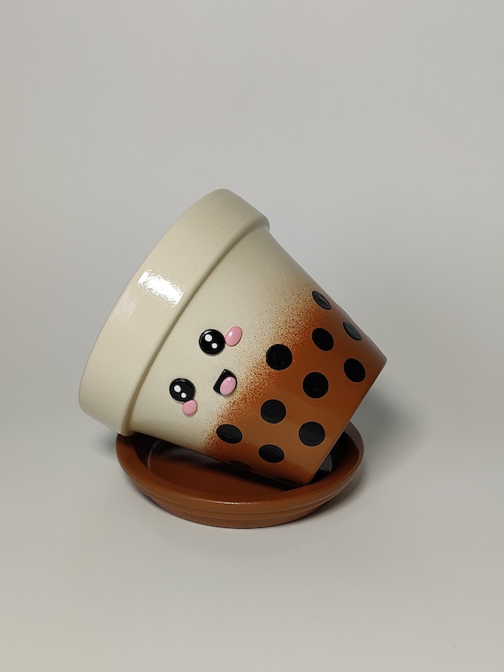 Bubble Tea Gift and Small Plant Pot | Boba Plant Pot and a Cute Planter Gift
