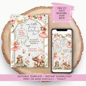 Fairy Birthday Invitation: Editable Woodland Party Template (Digital Download)
