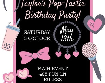 Kpop Birthday Invitation Editable Template Hallyu Party Invite