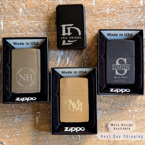 Zippo Personalized Groomsmen Lighter Custom Lighter For Men Woman Fathers Day Gifts for Dad HiBoyfriend Husband Birthday Wedding Gift