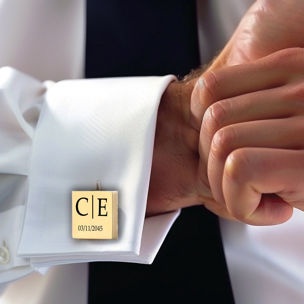 Cufflinks Personalized Cufflinks Bestman Bride's Dad, Crest, Real Handwriting Image, Dads Gift
