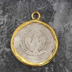 Ancient Coin Findings Pendant , Roman Coin Charm, Pendant Earing Findings Ancient Greek Medallion Charm Findings CN70009