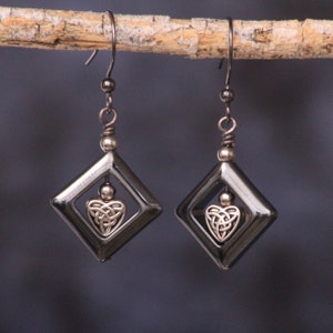 Celtic Heart Framed in Hematite
