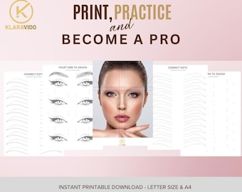 Brow Mapping & Design Practice Sheets | Advanced Eyebrow Training Templates | Printable Workbook to Become a Pro | Instant Download