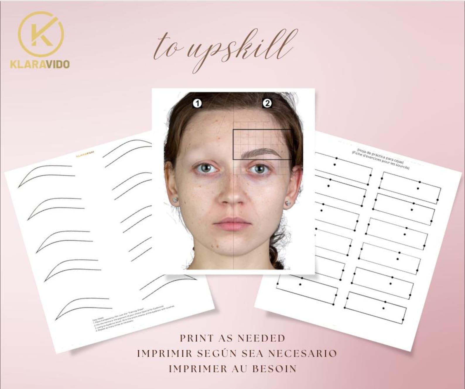 Brow-frame Training Workbook | 8 Eyebrow Design Practice Templates for ...