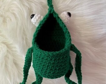 Mini Frog Hanger / Frog / Crochet Frog Yip / Crochet Frog bag / Crochet Frog / Mini Frog Bag / Air Plant hanger / Air Plant