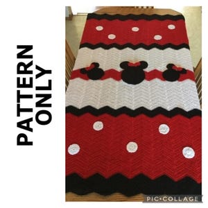 CROCHET Minnie Mouse Blanket pattern only  / Minnie Mouse / Blanket / Crochet Blanket  / Child Blanket / Blanket Pattern