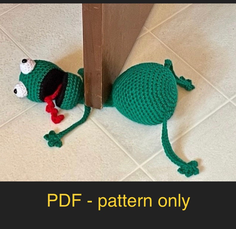 Crochet Frog Door Stopper / Door Stop / Frog Door Stop / Crochet Frog / Frog / Crochet Frog / Modèle seulement image 1