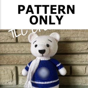 Hockey Bear Häkelanleitung * NHL Bär * Bär gehäkelt * Edmonton Bär * Bär * Sport * Amigurumi * Amigurumi *