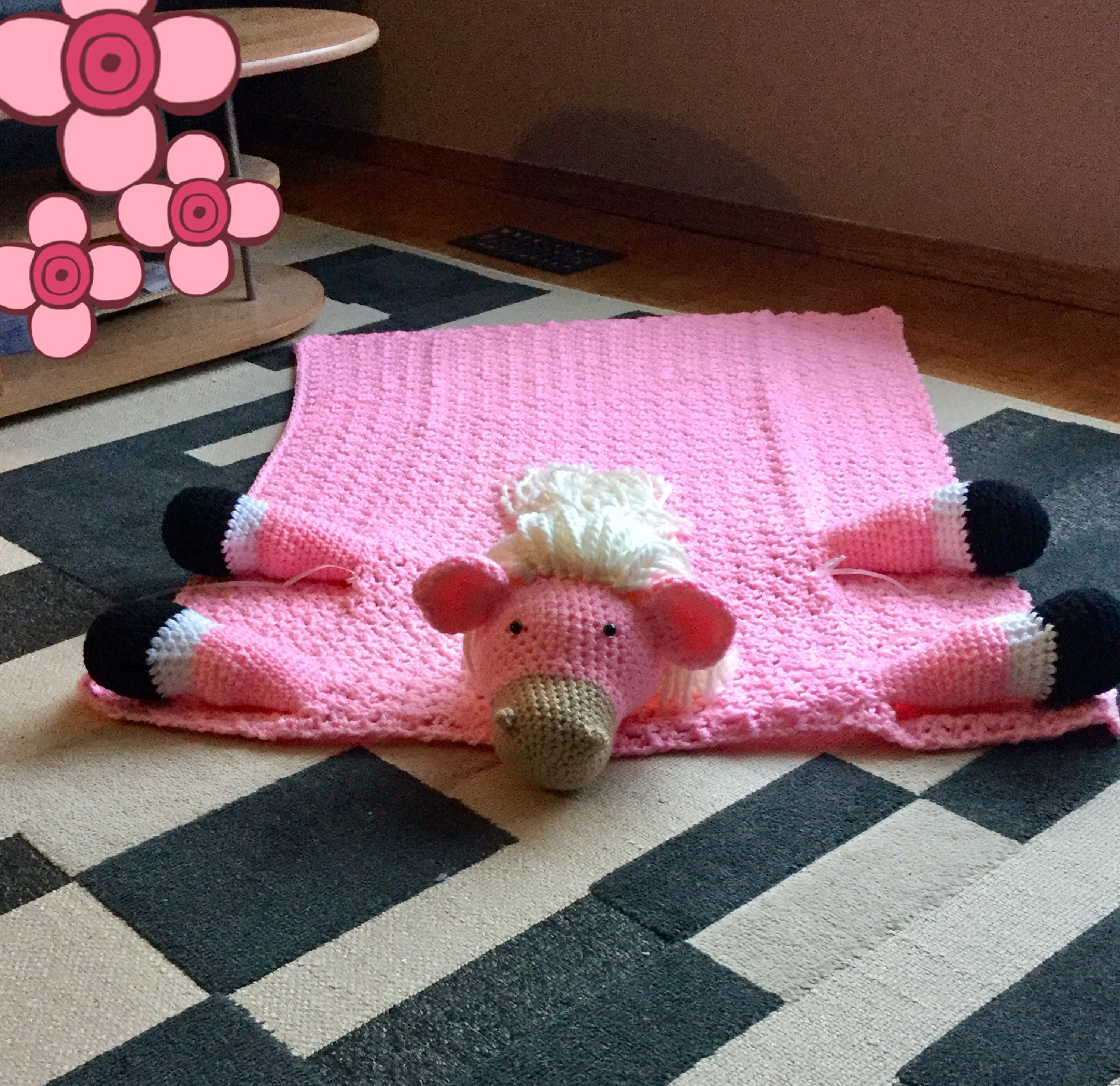 Horse baby blanket / Crochet horse blanket Etsy