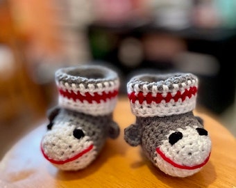 Kids Slippers Crochet Sock Monkey Slippers Pattern Free Crochet