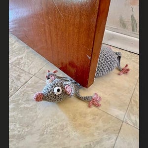 Physical mouse door stop / Squished mouse door stop / door stopper / doorstop  / Crochet mouse / mouse / amigurumi / door decor / handmade
