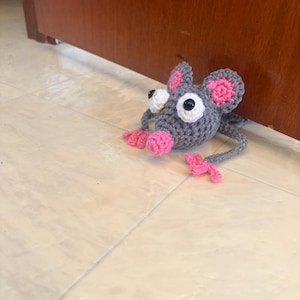 Crochet Mouse Door Stop: Handmade Weighted Door Decor