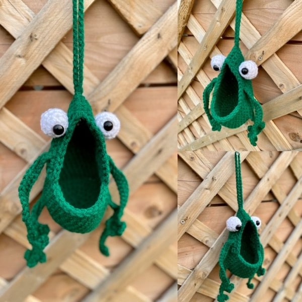 Mini Frog / Mini Frog Hanger / Frog Bag / Plant Hanger / Hanger / Frog / Crochet Frog Hanger / Crochet Frog / Yip Bag