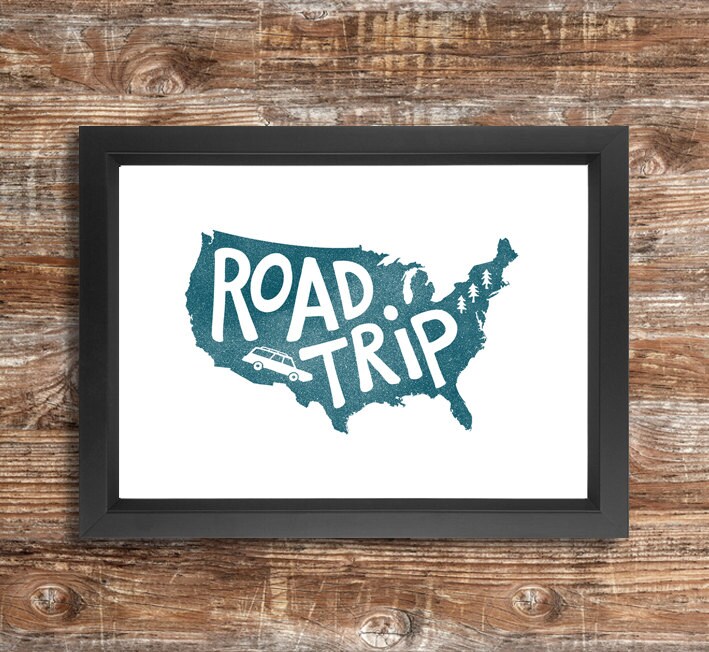 ROAD TRIP USA // Downloadable Adventure Print // A4 Printable - Etsy