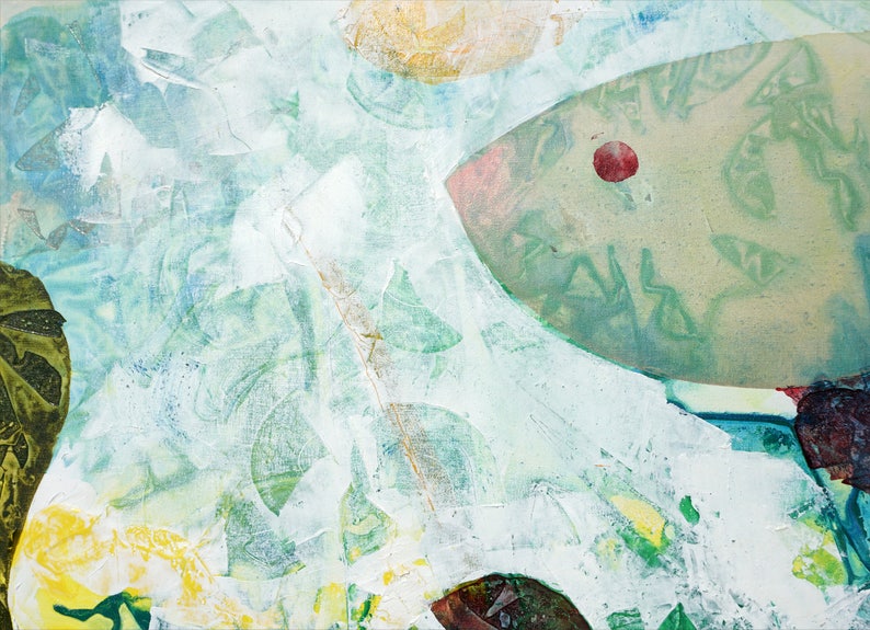 Aquatic Abstract Watercolor Painting: Modern Home Office Wall Art - Etsy