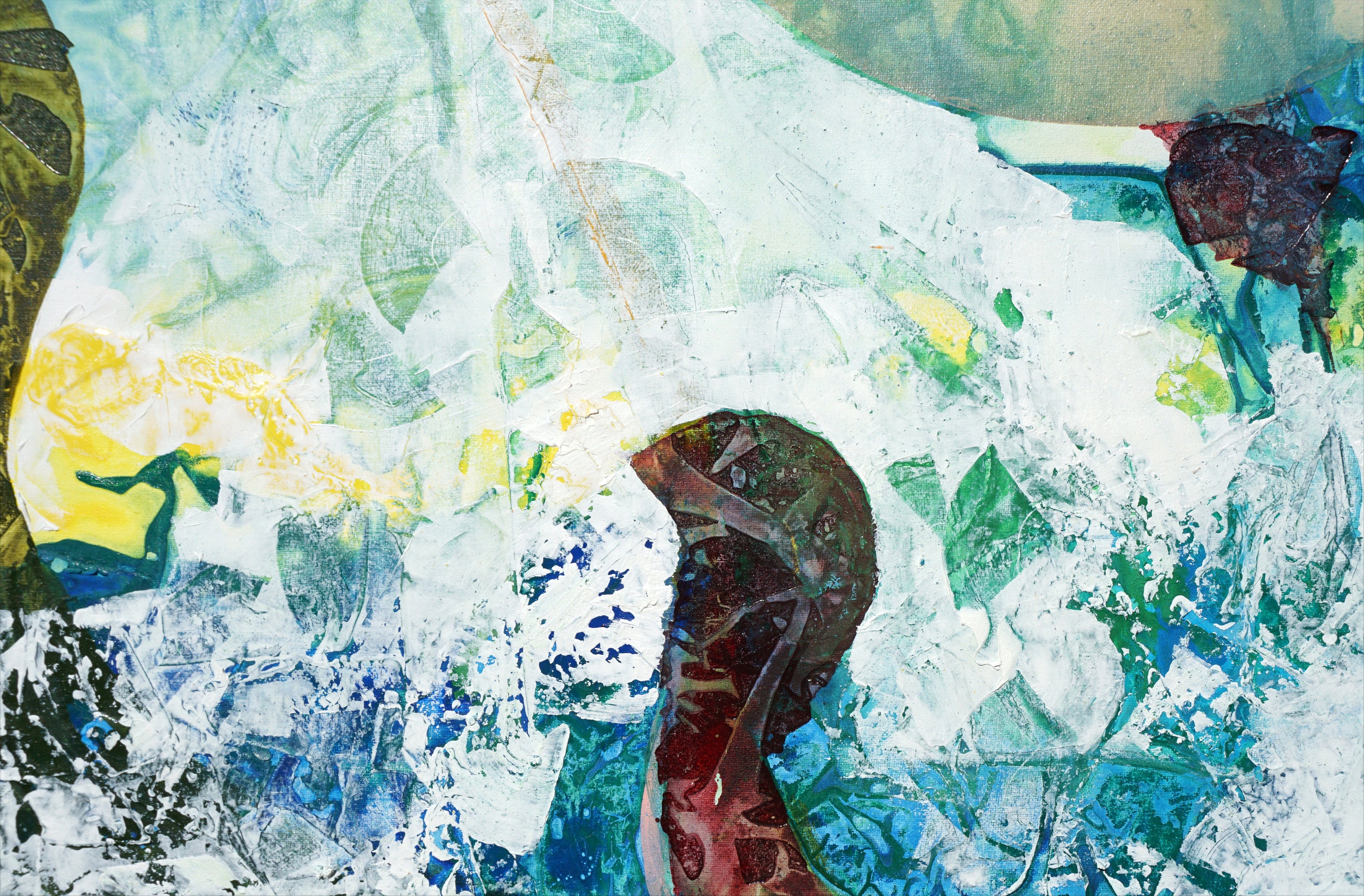 Aquatic Abstract Watercolor Painting: Modern Home Office Wall Art - Etsy