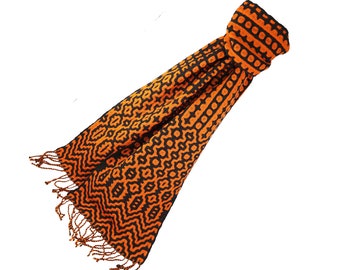 Wide Handwoven Fine Merino Wool Scarf