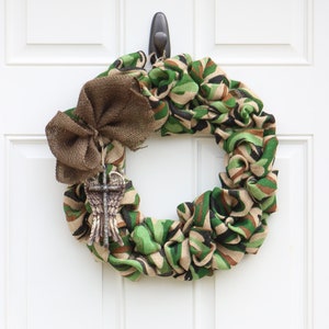 Camouflage Burlap Wreath for Marine Corps or Army Memorial Day Veterans Day , Military Gifts image 1