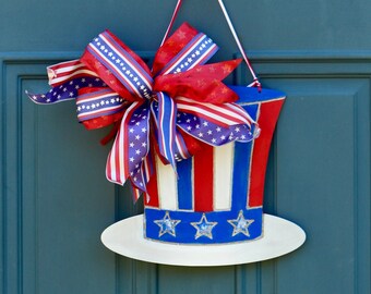 Patriotic Uncle Sam Hat -Americana Decoration
