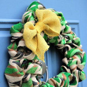 Camouflage Burlap Wreath for Marine Corps or Army Memorial Day Veterans Day , Military Gifts image 4