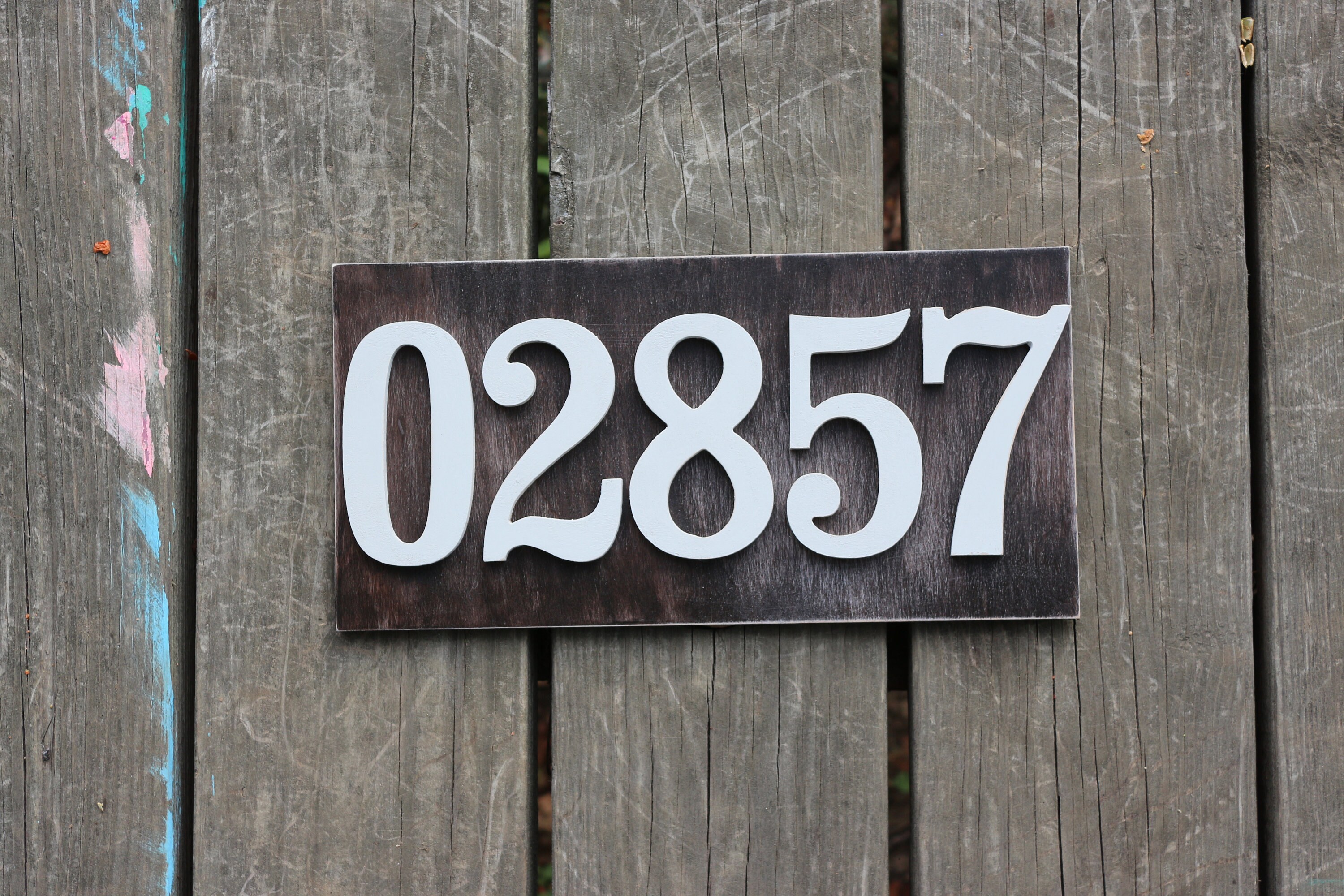 Zip Code Sign Number Sign Farmhouse Sign Shelf Sitter | Etsy