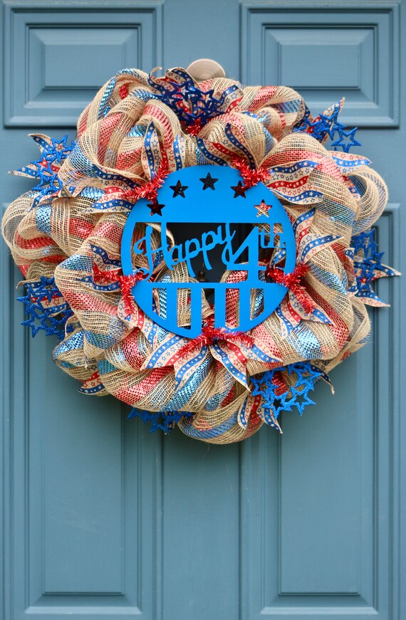 July 4th Wreath Summer Wreath Patriotic Home Decor Deco Mesh Wreath 4th Of July Door Decor Patriotic Wreath Wreath Obsessed