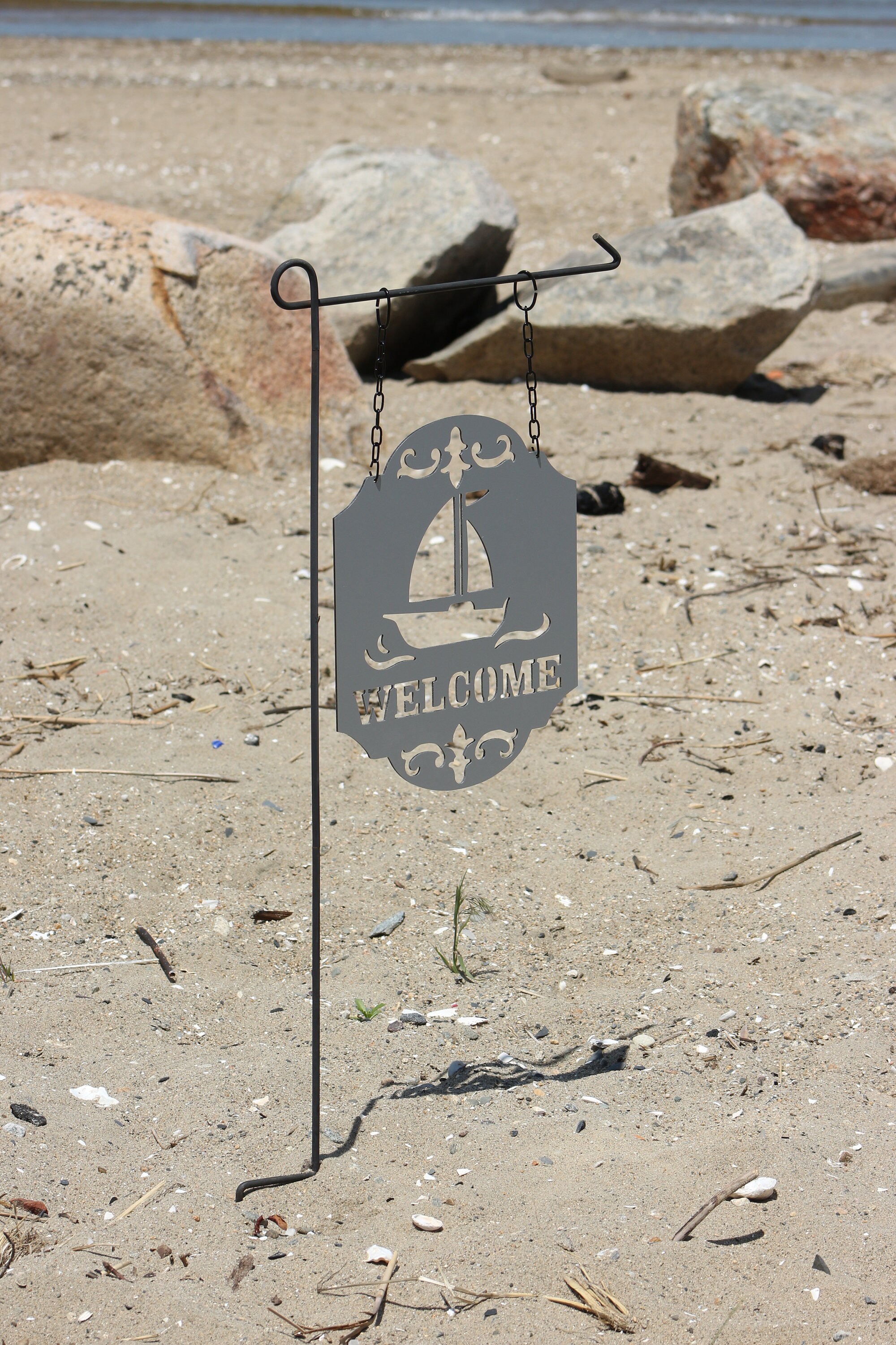 Nautical Welcome Sailboat Door Sign Garden Flag Sailboat | Etsy
