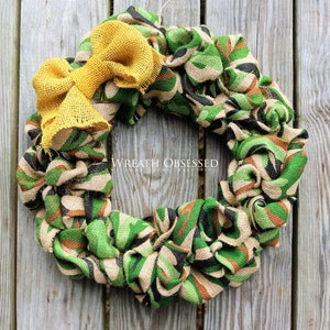 Camouflage Burlap Wreath for Marine Corps or Army Memorial Day Veterans Day , Military Gifts image 9