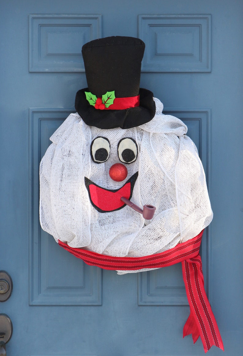 Classic Christmas Frosty the Snowman Wreath Extra Large Winter Wreath Children/'s Holiday Decor Snowman Wreath Indoor Wreath