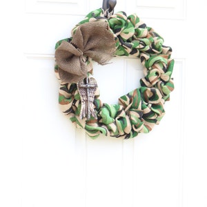 Camouflage Burlap Wreath for Marine Corps or Army Memorial Day Veterans Day , Military Gifts image 3