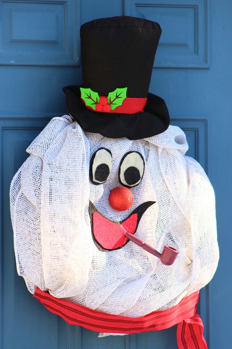 Classic Christmas Frosty the Snowman Wreath Extra Large Winter Wreath Children/'s Holiday Decor Snowman Wreath Indoor Wreath