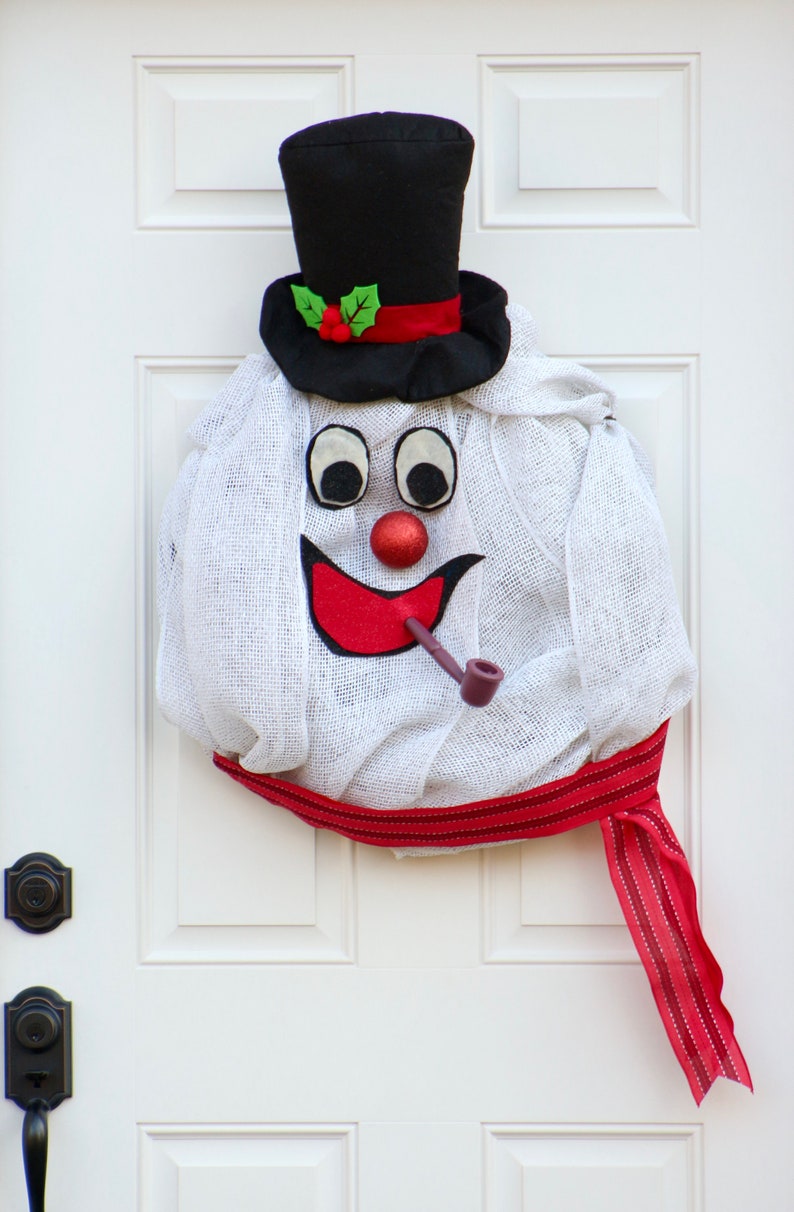 Classic Christmas Frosty the Snowman Wreath Extra Large Winter Wreath Children/'s Holiday Decor Snowman Wreath Indoor Wreath
