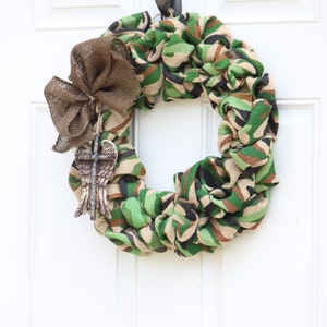 Camouflage Burlap Wreath for Marine Corps or Army Memorial Day Veterans Day , Military Gifts image 7