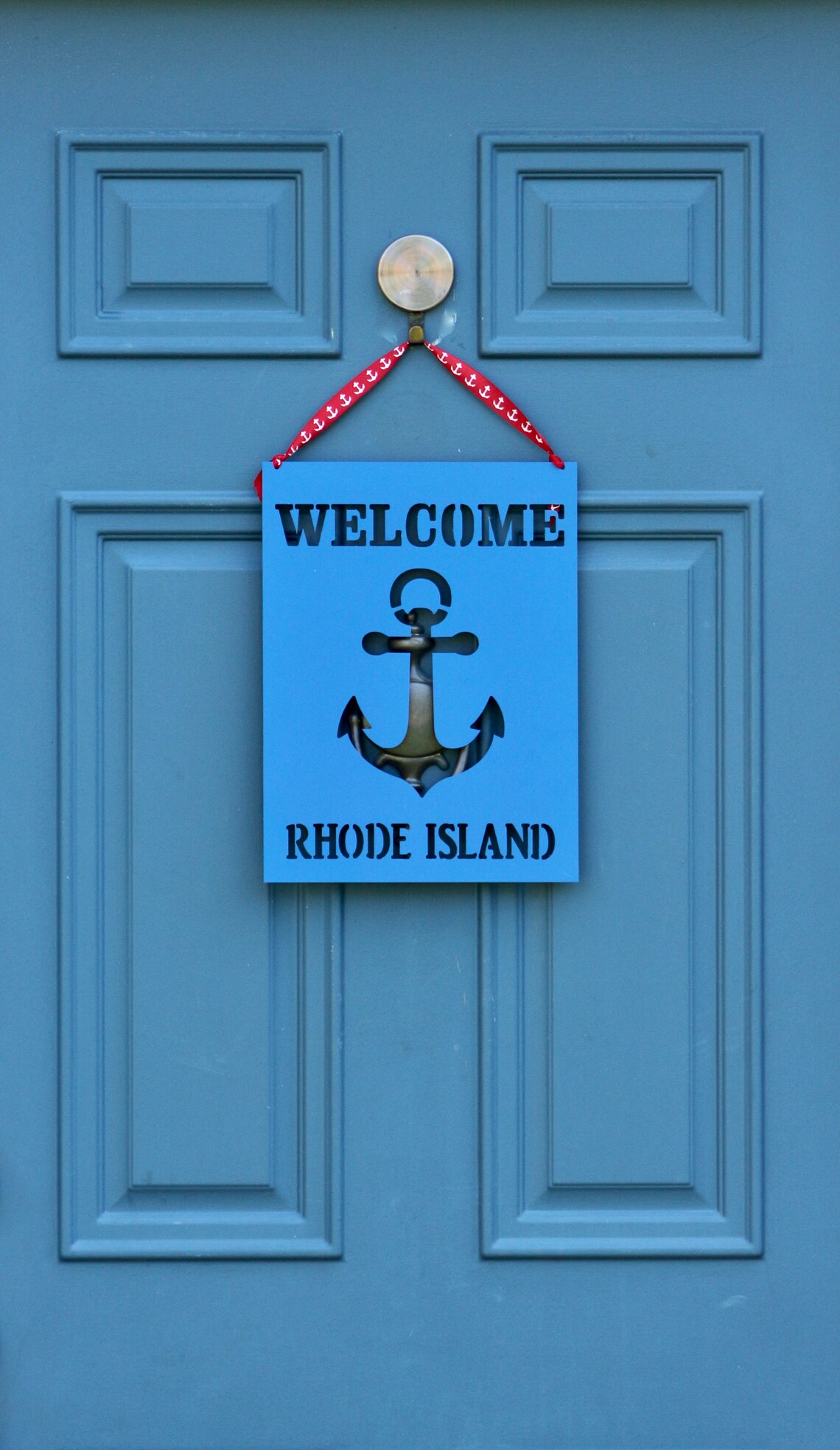 Rhode Island Anchor Sign RI Door Sign RI Anchor Etsy