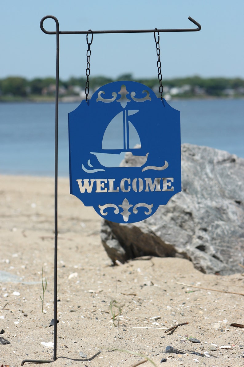 Welcome Sailboat Front Door Sign and Garden Flag Sailboat - Etsy
