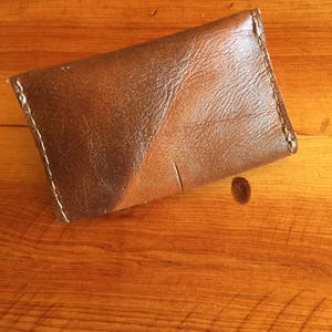 Lederen creditcard houder, dubbele Credit Card houder, minimalistische portemonnee