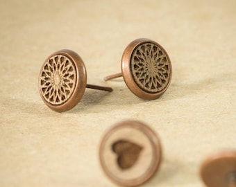 Wooden Stud Earrings • Geometric Wooden Earrings • FREE SHIPPING • Wooden Stud Earrings • Woody Notes • Woody Accessories