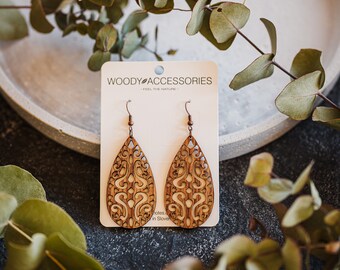 Wooden Earrings • FREE SHIPPING • Charming Earrings • Wooden jewelry • Drop earrings • Dangle earrings • Woody Notes • Woody Accessories