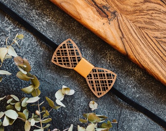 Wooden Bow tie • FREE SHIPPING • Delicate wedding bowtie • Wooden accessories • Beautifull men bow tie • laser cut bowtie