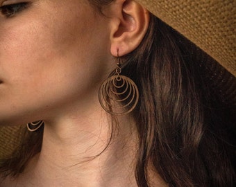 wooden earrings • FREE SHIPPING • Arc earrings • wooden jewelry • drop wood earrings • perfect gift