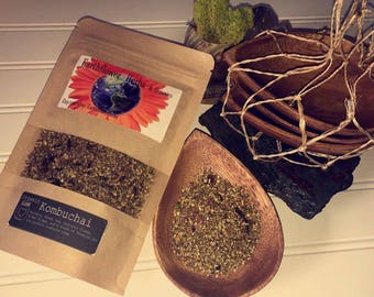 Kombuchai ~ Organic Kombucha Home-Brewing Safe Green Tea & Rooibos with Hibiscus, Elderflower and Valerian Herbal Blend
