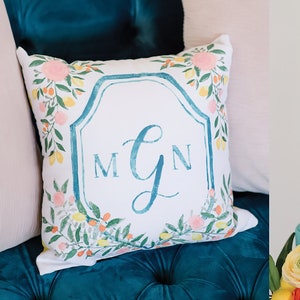 Custom Watercolor Monogram Crest - Hand Painted