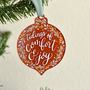 2022 Calligraphy Acrylic Christmas Ornament - Tidings of Comfort & Joy