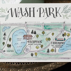 Custom Painted Map Design Wedding Invitation Insert Unique image 9