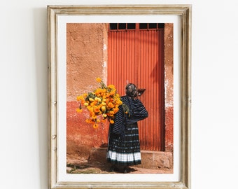 Cempasúchil, Native Mexican Photograph Mexico, Art Print, Mexico Wall Art, Mexico Travel, Folk Art, Day of the Dead, Dia de Muertos