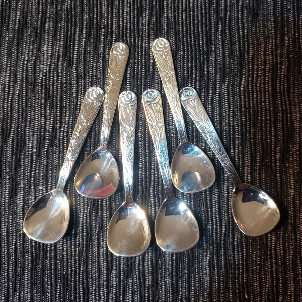 Silver Plated Miniature Condiment Spoons Stamped Made in Italy Circa 1990's custom Ordered for Vendor in Canada One of a Kind New Never Used