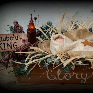 Christmas nativity wood pattern Glory to the Newborn King #K251