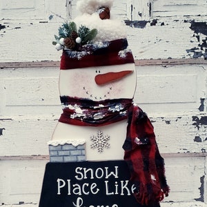 Snow Place Like Home Lighted Snowman Farmhouse DIY CRAFT PATTERN
